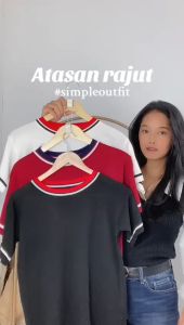 AJWShop [UB] Kaos Rajut Knit Short | Atasan 3 Warna