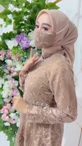 Kebaya Set Kamilla Payet Terbaru Model Miring Wanita Wisuda Kekinian dan Kondangan Mewah by AZk23