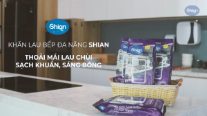 Khăn ướt lau bếp SHIAN đánh bay dầu mỡ nhanh chóng dịu nhẹ với da tay - Gói Lớn 45 tờ