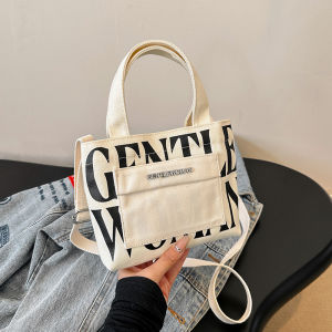 กระเป๋าผ้าใบแบบสะพายข้าง Mini Casual กระเป๋าถือสะพายไหล่ข้างเดียวสำหรับฤดูร้อนปี 2024 กระเป๋าสะพายข้างแบบสะพายข้างแบบลำลองสำหรับผู้หญิงและผู้ชาย