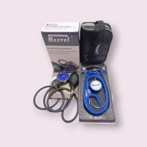 Baxtel Aneroid Sphygmomanometer With RoyalBlue Deluxe Stethoscope Set