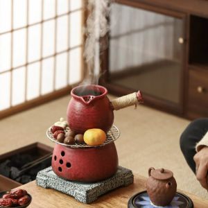 Stove Tea Set Household Indoor Japanese Style Internet Celebrity Tea-Boiling Stove Pot Tea Side Handle Pot Loop-Handled Teapot Charcoal Stove