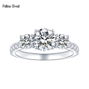 Follow Cloud 1.8ct D Color Moissanite Three Diamond Rings for Women Engagement Wedding Band Bridel Jewelry S925 Sterling Silver engagement ring