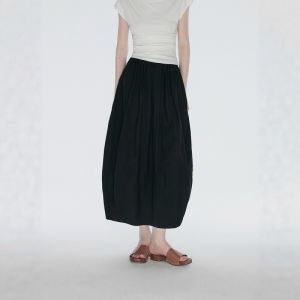 CHOEFULYN | 3D Bud Pleated Elastic Waist Loose Fitting Airy Slim Summer Skirt