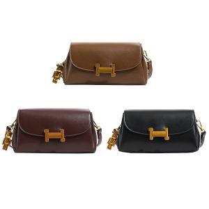 【HOSPORT】Leather Retro Shoulder Bag for Women Adjustable Shoulder Strap Small Square Bag Retro Style Crossbody Bag Clutch Purses【1-3 days delivery】