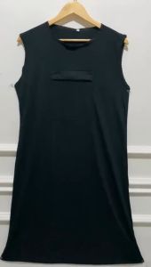 Singlet Panjang Kantong Depan Wanita Dalaman Gamis Perlengkapan Haji dan Umroh Inner Longdress Hitam