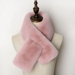 Double-Sided Youth Scarf Neck Warmer Womens Fashionable Rabbit Fur Simulation Carrot Winter Warmth Long Rectangle Shape