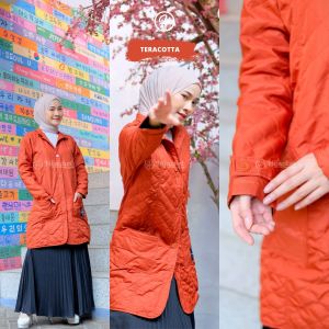 HIJACKET | Jaket Hijaber BELVA Premium Waterproof Jacket Wanita Parasut Outer Muslimah Panjang