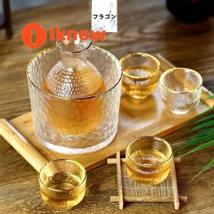 Tôi Biết Bộ tách Sake thủy tinh Nhật Bản Bộ bình ly uống rượu trái cây thủy tinh trong suốt cốc rượu cốc rượu rượu gạo baijiu cốc rượu Sake Nhật
