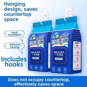 Grease-Removing Non-Irritating Oven Cleaning Wet Wipes Hanging