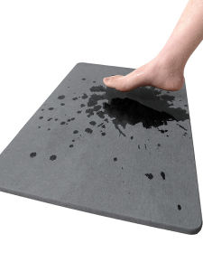 พื้นรองเท้าห้องน้ำดินสีดินฟักทองเซรามิกแห้งเร็วป้องกันลื่นสำหรับประตูบ้านพื้นรองเท้าแบบแข็งสำหรับห้องน้ำและห้องน้ำ