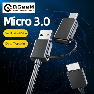 QGeeM USB 3.0 A / Type C to Micro B Cable 5Gbps Cables For External Hard Drive Disk HDD SSD MacBook Samsung Laptops 3A Data Cord