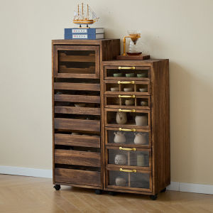 AMU·PIGGY | Dark Walnut Solid Wood Storage Cabinet