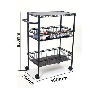 Kitchen Bathroom Metal Hand Truck Storage Rack Stand Mobile Basket Organizer Home Organization Tool for Gap Spaces