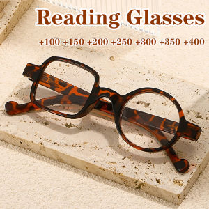 +100 To +400 Vintage Left Round Right Square Farsightedness glasses Spring Leg Reading Glasses Literary Style Presbyopia glasses