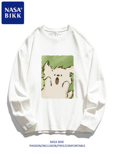 NASA Pure Cotton Long Sleeve T-Shirt Mens Casual Printed round Neck Spring Autumn Base Shirt Top Fashionable Couple Match