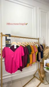 Atasan Shabhira Pendek Polos Wanita: Kaos Vneck, Atasan Spandek, & Kaos Kimono