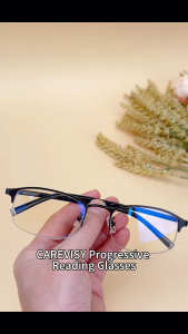(Gift for parents) CAREVISY TR90 Progressive Reading Glasses Presbyopic Presbyopia Glasses Far Sighted Glasses Anti Blue Light Ray Spectacles