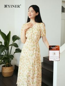 Moonlight Illusion V-Neck Handmade Embroidery Edges Dress