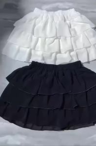 Chân Váy Xoè 3 Tầng Lưng Cao Cực Tôn Dáng Ngắn Tầng Trendy Chất Thun Lưng Chun Tôn Dáng có quần trong