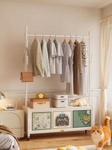 Meisda Floor-Mounted Clothes Hanger Bedroom Living Room Multi-Functional Mobile Storage Coat Rack Carbon Steel Stand
