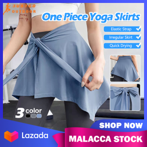 One Piece Yoga Skirts Self-Tie Long Straps Sports Covering Skirt Women Fitness Dance Running Skirts Cover Up Hip Scarf Shawl