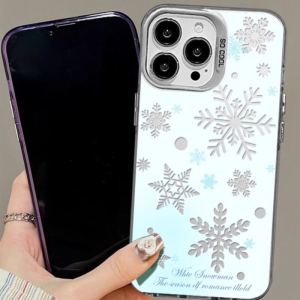 Snowflake Sparkle Phone Case Couple Suitable Apple 16Promax iPhone 15 OnePlus 13 Xiaomi 15 Redmi K80 Honor 300 Protection Cover Meizu 21