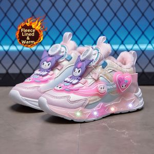 KUOBURENSHENG | Girlish Rotating Buckle Non-slip Waterproof Light-up Sneakers