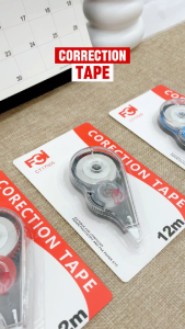 FCI Correction Tape 12M Pocket Size | Compact Dry Correction Tape with Durable Dispenser 3 Color Options for School Office Notes & Everyday Writing Corrections