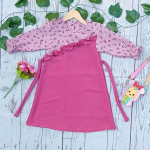 Gamis Syari Anak Perempuan Terbaru Bahan Crinkle Motif Usia 1-9 Tahun