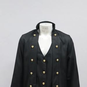 Medieval Men Vintage Costumes Steampunk Gothic Black Long Jacket Coat Vampire Cosplay Pirate Halloween Outfits Mens Trenchcoat