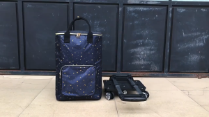 Portable Folding Shopping Trolley with 5 Silent Wheels and Thermal Insulation