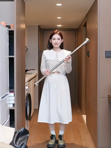 ราวม่าน ราวผ้าม่าน ราวตากผ้า ราวม่านไม่ต้องเจาะ คลิปยึดราวม่าน ราวม่านอาบน้ำ ปรับระดับยืดหดได้ Tension Rod Adjustable Rod Spring