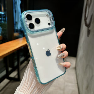 szhaiyu | Transparent Hard Shell Phone Case for IPhone 17 Air 16 15 Plus 14 13 12 Pro Max Metal Holder Shockproof Protective Cover