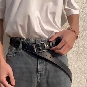 Thắt lưng Ulzzang dây nịt lưng đơn giản mặt vuông chữ nhật bản 3.5cm phong cách Hàn Quốc cho nam nữ