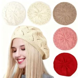 Vintage Wool Beret Hat For Women Solid Color Painter Hat Warm Autumn Winter Fashion Anti-pilling Stylish Cap Head Circumference