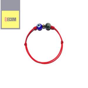 CW Manila - Anti Evil Eye with 8mm Green Jasper Adjustable Bracelet - for good luck and protects from ill-will