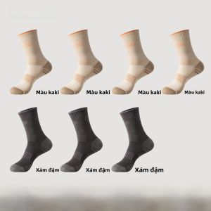 MiiOW | Tất thể thao nam chống trượt thấm hút mồ hôi thoáng khí chống lão hóa cotton 75% polyester 20% nylon 5% tất dài đến giữa bắp chân