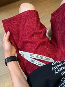 Ice Silk Texture Short Pants Mens Summer American High Street Vibe Trendy Loose Large Size Draping Five-Quarter Pants