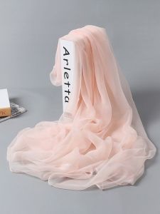 Pure Color Silk Scarf Womens Autumn Winter Shawl Thin Spring Summer Long Shoulder Wrap Sun Protection Chiffon Scarf Extra Large