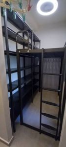 Loft bed with shelf customize singapore for helper room