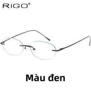 RIGO | Gọng Kính Nữ Không Viền Oval Titanium Gold