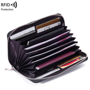 RFID Anti-Theft Cowhide Leather Wallet Brush Head Layer Long Passbook Passbook Passbook Large Capacity Clutch Bag