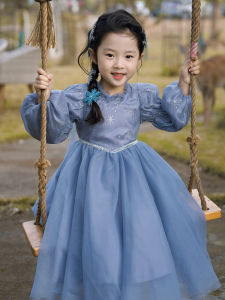 Princess Dress for Girls Autumn Winter New Style Elsa Birthday Dress Girls Snow White Fairy Tale Long Sleeve Princess Gown