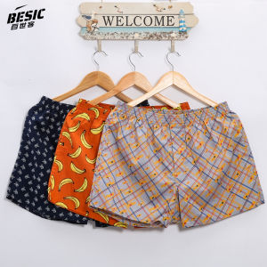 Loose Pure Cotton Boxer Shorts Mens Home Comfort Underwear Arō Pants Summer Short Sleepwear Trendy Youth mid Waist Print