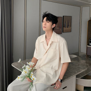 Hualun Summer Draped Suit Shirt Mens Fancy Casual Short-Sleeved Top Trendy Handsome Fried Street Shirt