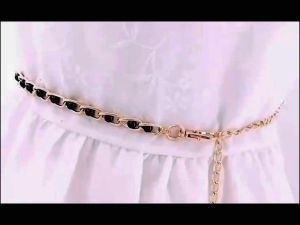 Women Metal Waist Chain Belt for Ladies Gold Thin Belt Elegant Thin Waistband Decorative Accessories Gold Chain Dress