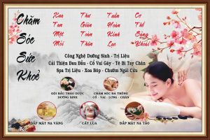 Tranh dán tường trang trí spa dưỡng sinh gội đầu dưỡng sinh ngâm chân thảo dược decor spa dưỡng sinh tranh 3D dán tường in trên chất liệu vải lụa (shop tặng kèm keo dán)