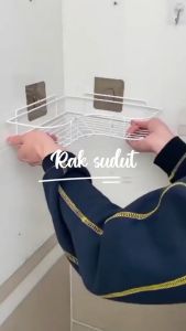 Rak Dapur Rak Kamar Mandi Stainless / Rak Sudut Stainless / Rak Persegi Stainless / FREE PEREKAT