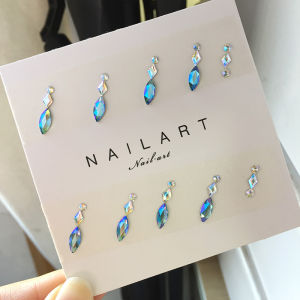 Shiji Crystal Nail Drill Sparkling Blue Mermaid Tear Material DIY Jewelry Ornament Beauty Tool Nail Decoration Crystal Drill